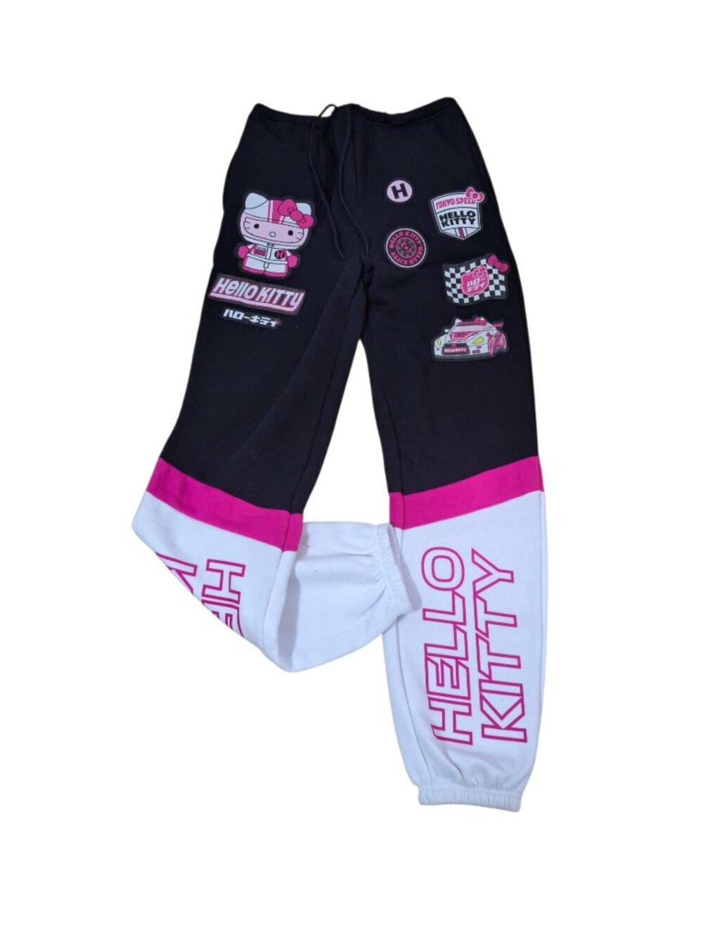 Sanrio Hello Kitty Black Multi Jogger Casual Pants Sz Small